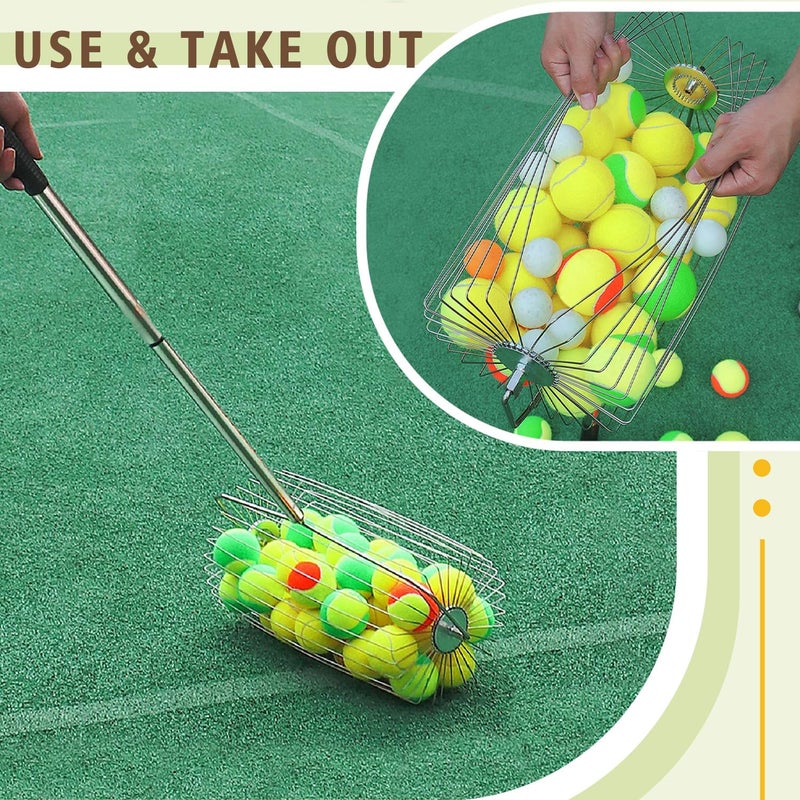 Voodans Protable Tennis Ball Picker Retractable Metal Tennis Ball Retriever Multifunction Ball Collector - Image 5